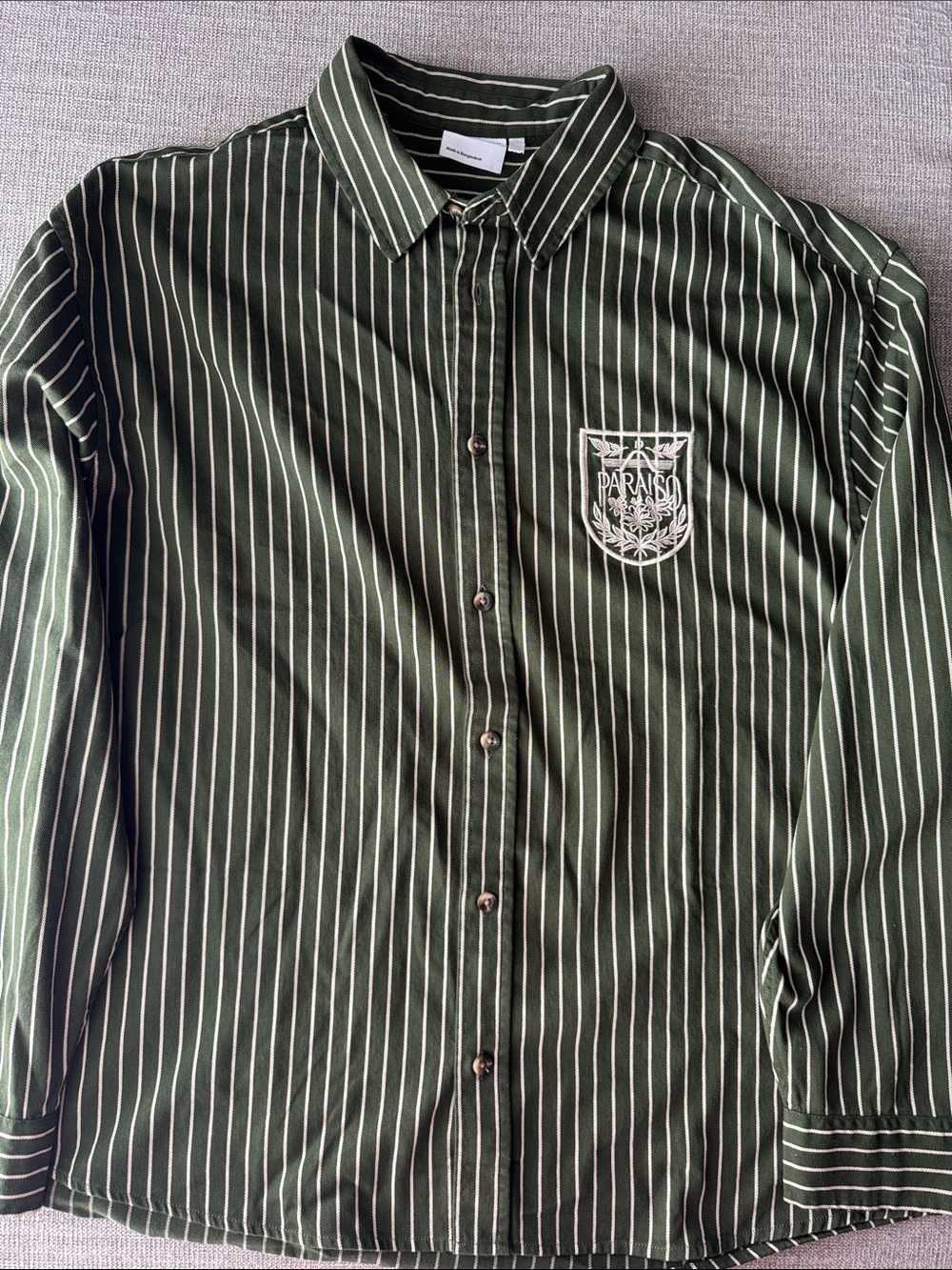 NWT ASOS Green Striped Men's Button-Up Shirt